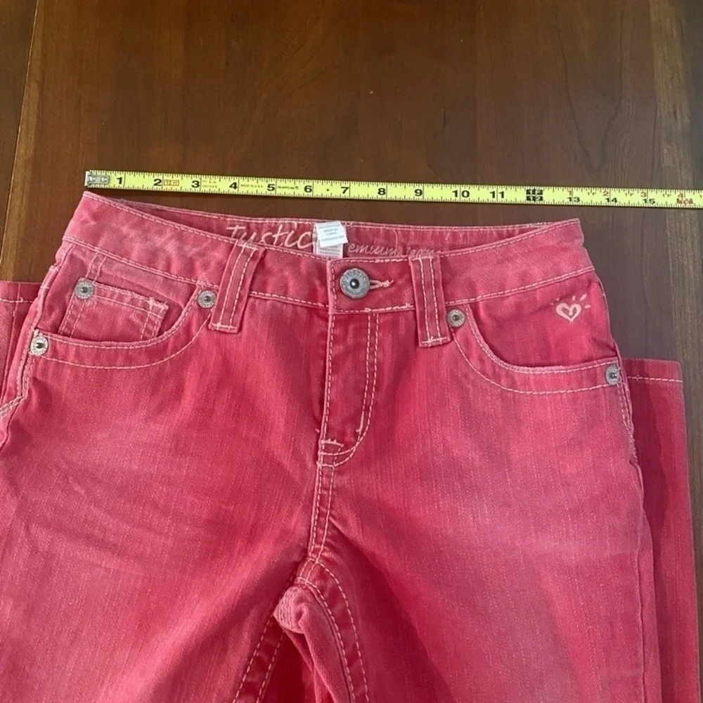 Justice Girls Denim Shorts and Red Jeans Set, 2 pair, Size 12